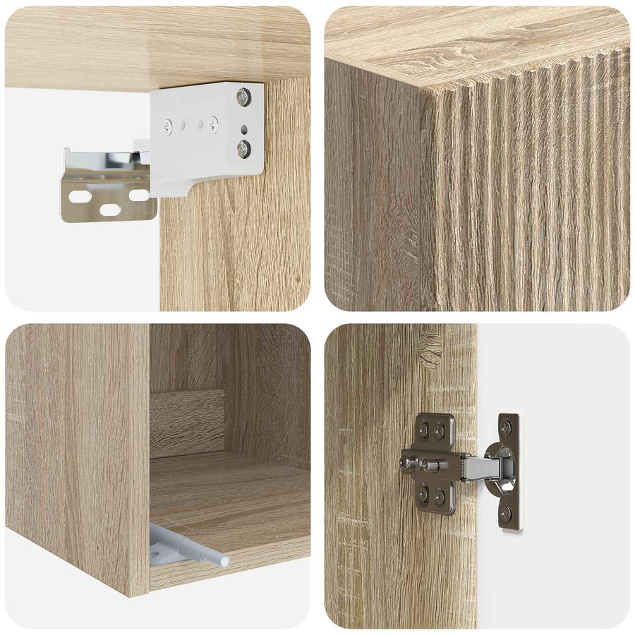 Wandkast Sonoma Eiken 33 x 34,5 x 90 cm Bewerkt hout