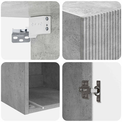 Wandkast Betongrijs 33 x 34,5 x 90 cm Bewerkt hout