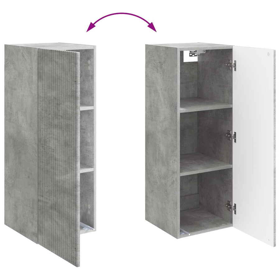 Wandkast Betongrijs 33 x 34,5 x 90 cm Bewerkt hout
