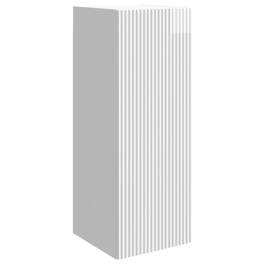 Wandkast Hoogglans Wit 33 x 34,5 x 90 cm Bewerkt hout