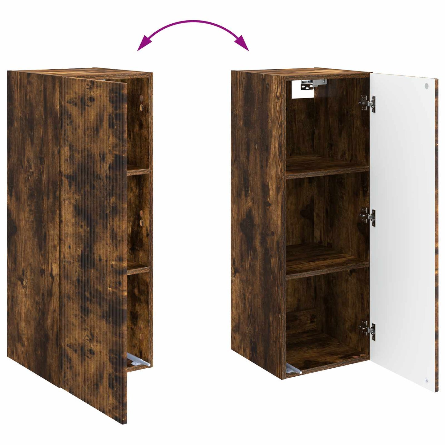 Wandkast Gerookt eiken 33 x 34,5 x 90 cm Bewerkt hout