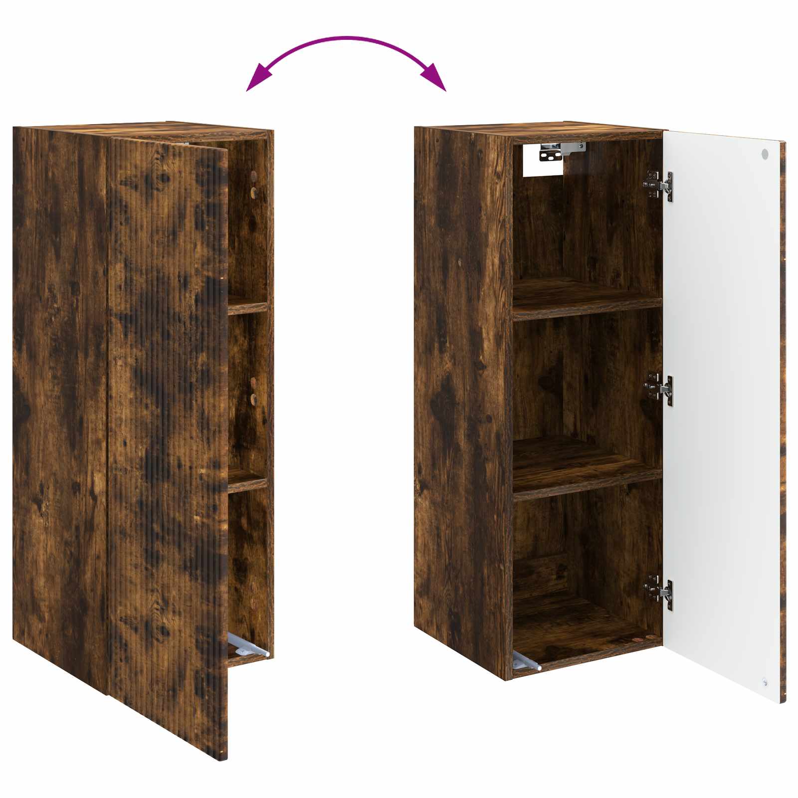 Wandkast Gerookt eiken 33 x 34,5 x 90 cm Bewerkt hout
