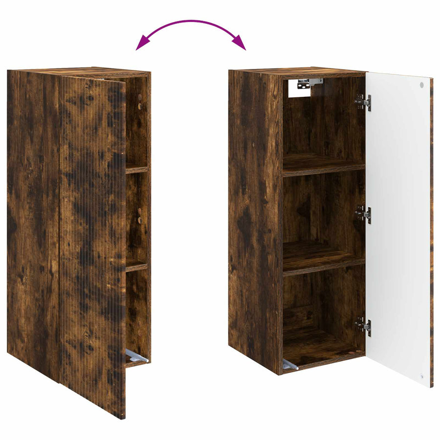 Wandkast Gerookt eiken 33 x 34,5 x 90 cm Bewerkt hout