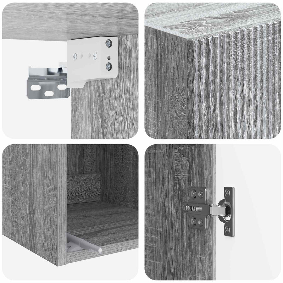 Wandkast Grijs Sonoma 33 x 34,5 x 90 cm Bewerkt hout