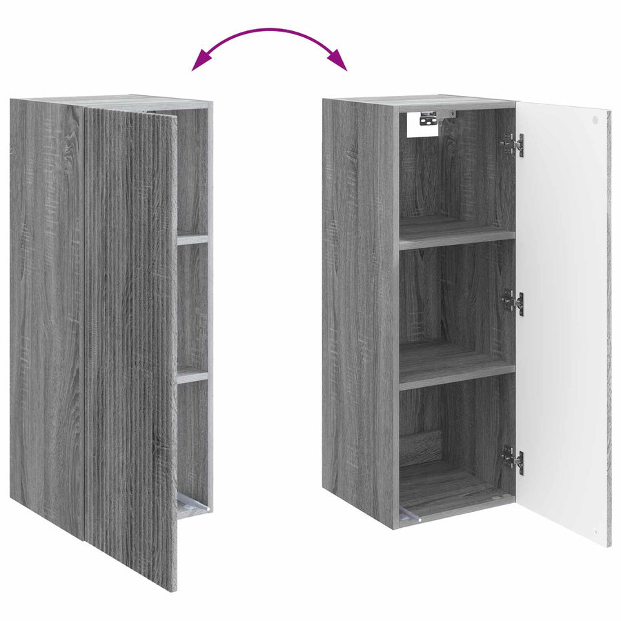 Wandkast Grijs Sonoma 33 x 34,5 x 90 cm Bewerkt hout