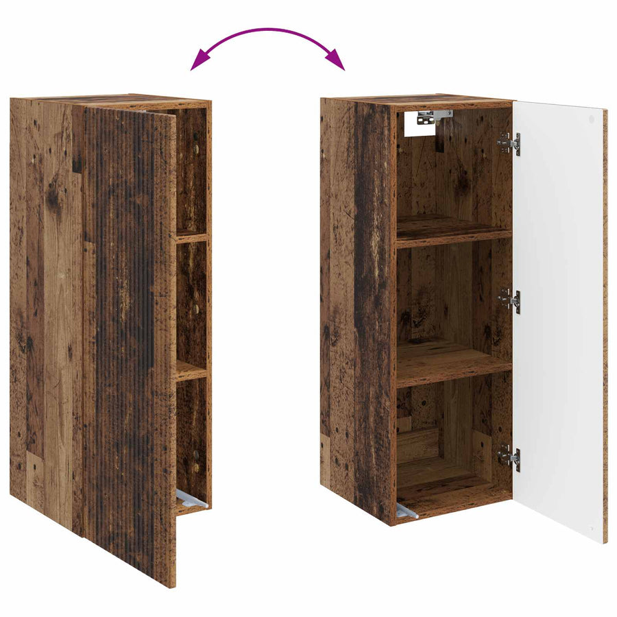 Wandkast Oud hout 33 x 34,5 x 90 cm Bewerkt hout