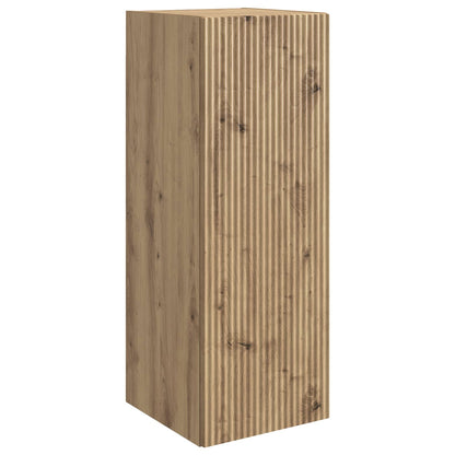 Wandkast Artisanaal eiken 33 x 34,5 x 90 cm Bewerkt hout