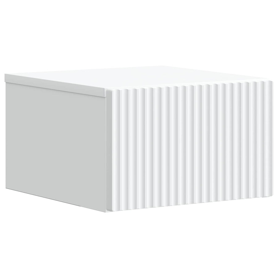 Wandbeugel Bedkast met lade Wit 33 x 34,5 x 20 cm Bewerkt hout