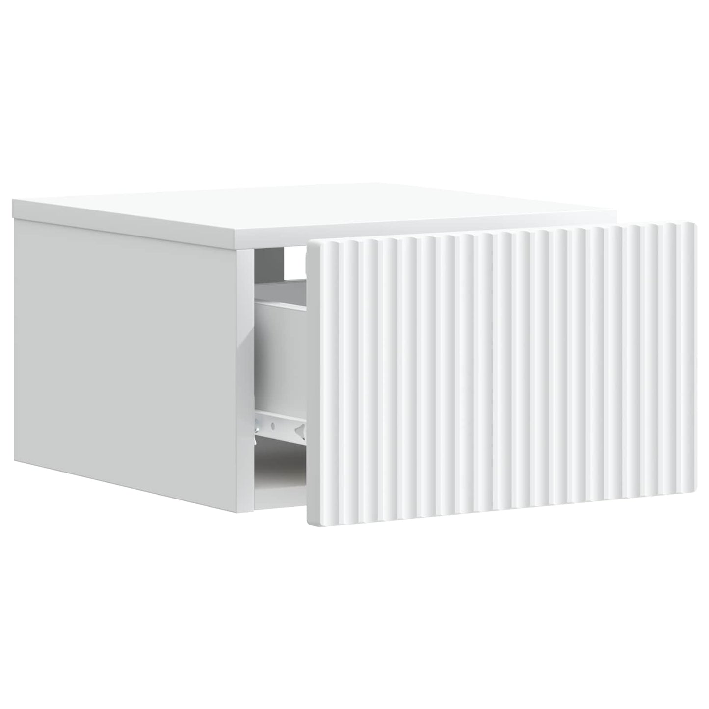 Wandbeugel Bedkast met lade Wit 33 x 34,5 x 20 cm Bewerkt hout