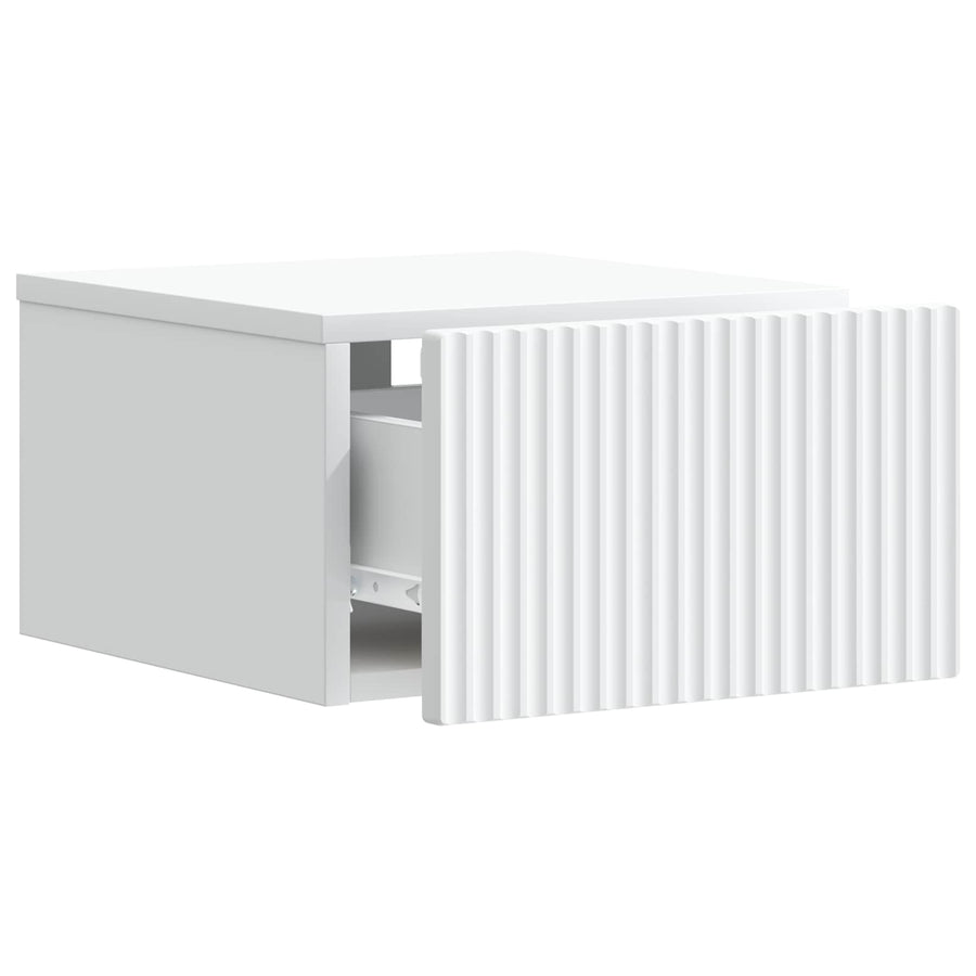 Wandbeugel Bedkast met lade Wit 33 x 34,5 x 20 cm Bewerkt hout