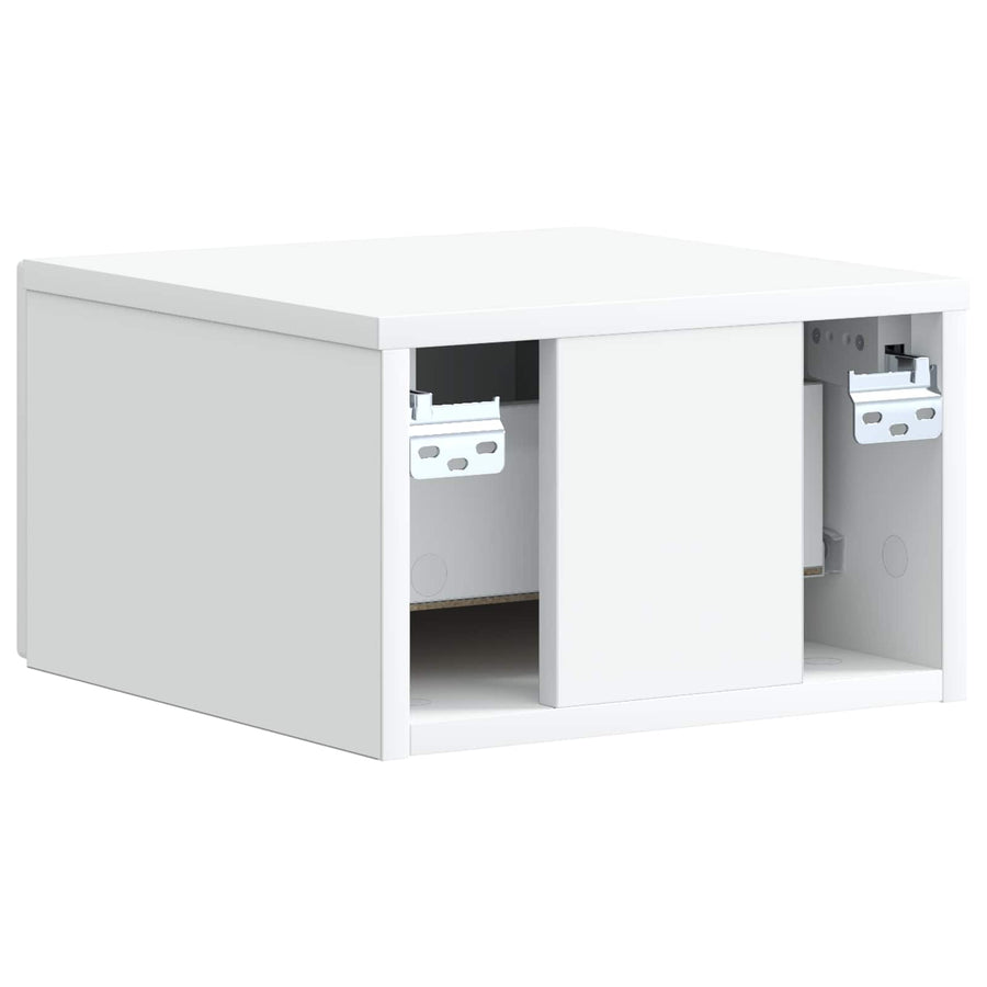 Wandbeugel Bedkast met lade Wit 33 x 34,5 x 20 cm Bewerkt hout