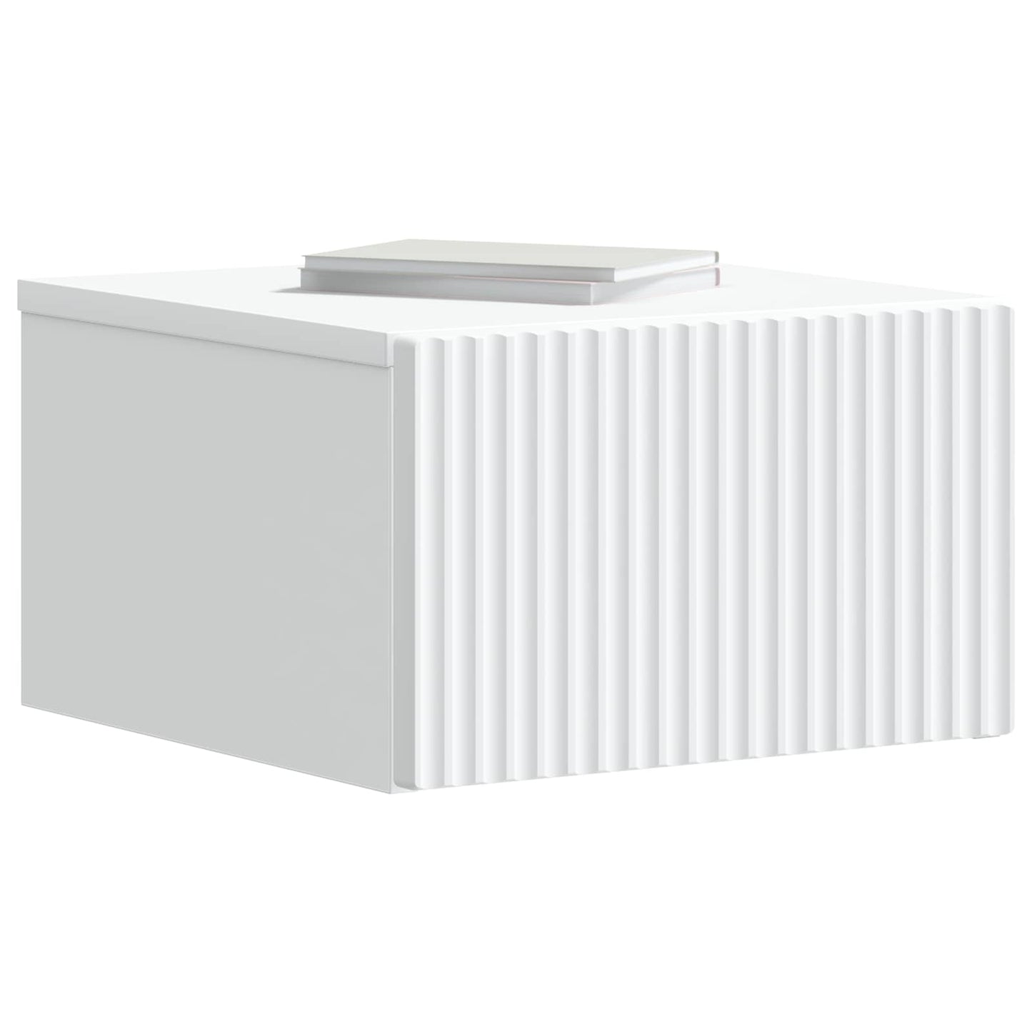 Wandbeugel Bedkast met lade Wit 33 x 34,5 x 20 cm Bewerkt hout
