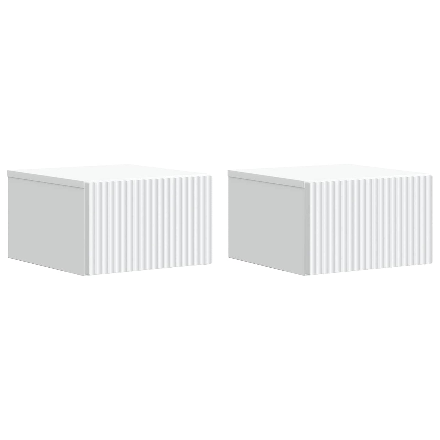 Wandbeugel Bedkast 2 pcs Wit 33 x 34,5 x 20 cm Bewerkt hout