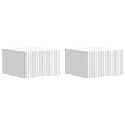 Nachtkastje 2 stuks wit 33x34,5x20 cm spaanplaat