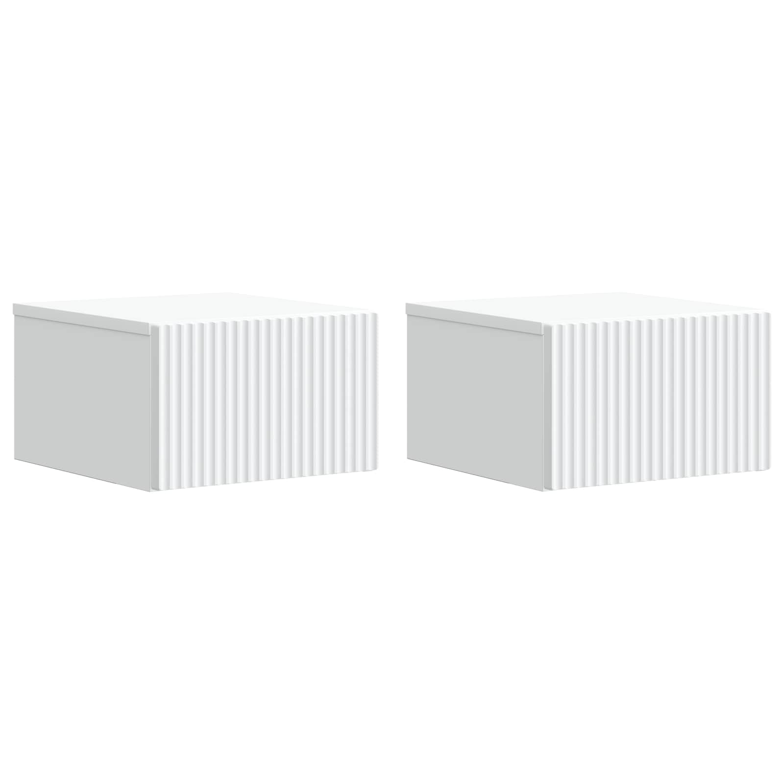 Wandbeugel Bedkast 2 pcs Wit 33 x 34,5 x 20 cm Bewerkt hout