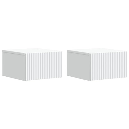 Wandbeugel Bedkast 2 pcs Wit 33 x 34,5 x 20 cm Bewerkt hout