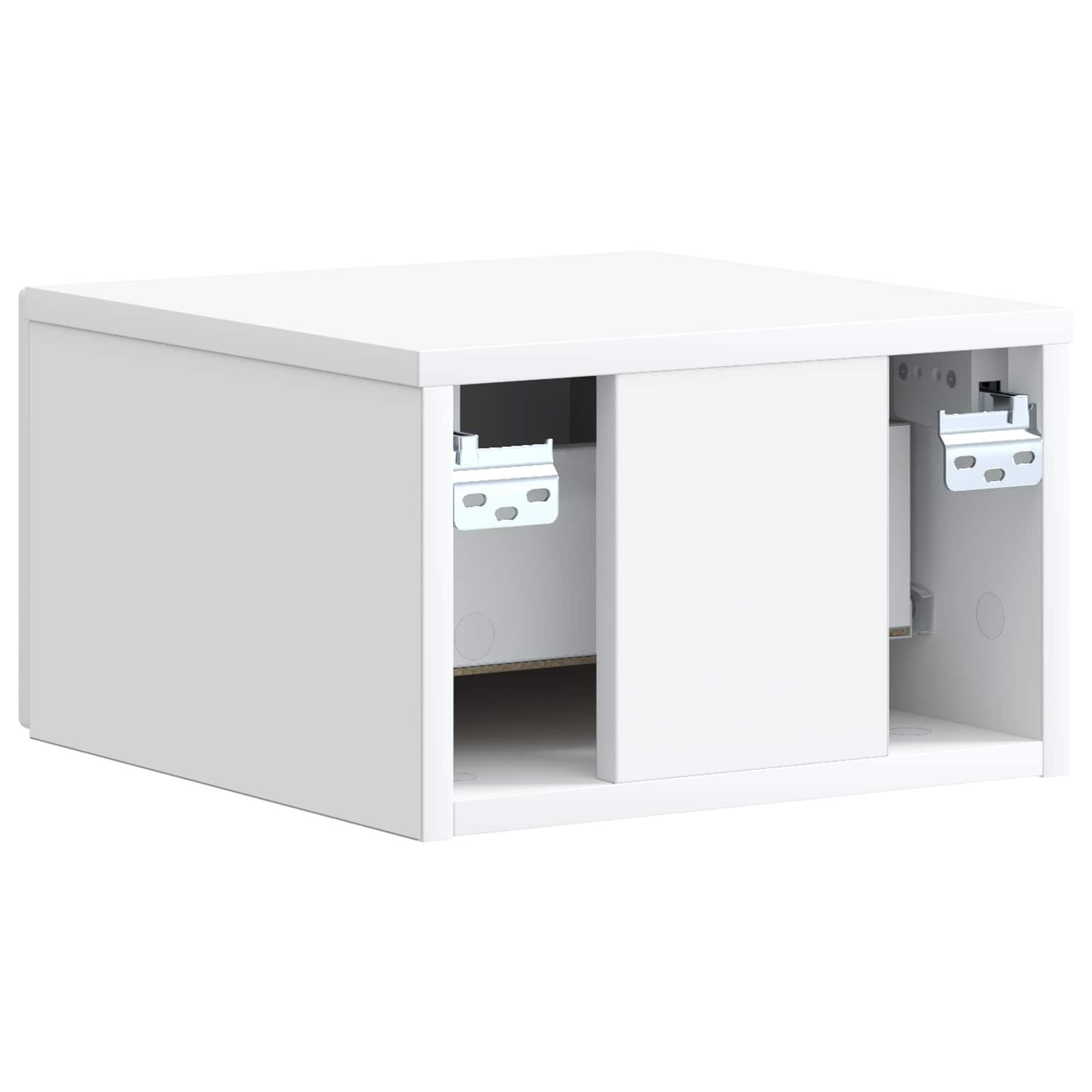 Wandbeugel Bedkast 2 pcs Wit 33 x 34,5 x 20 cm Bewerkt hout
