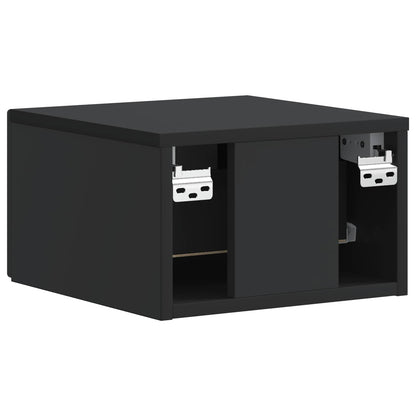 Wandbeugel Bedkast Zwart 33 x 34,5 x 20 cm Bewerkt hout