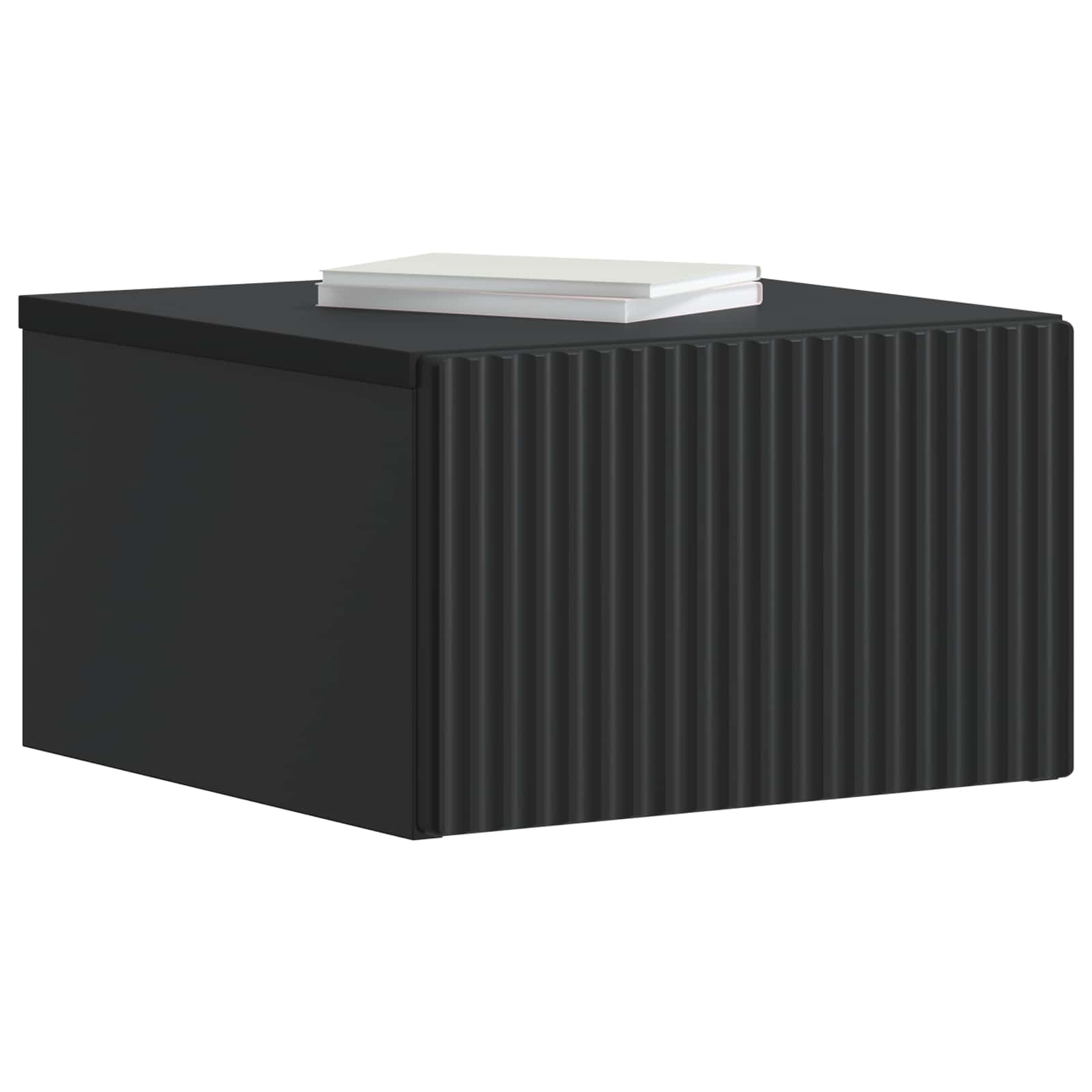 Wandbeugel Bedkast Zwart 33 x 34,5 x 20 cm Bewerkt hout