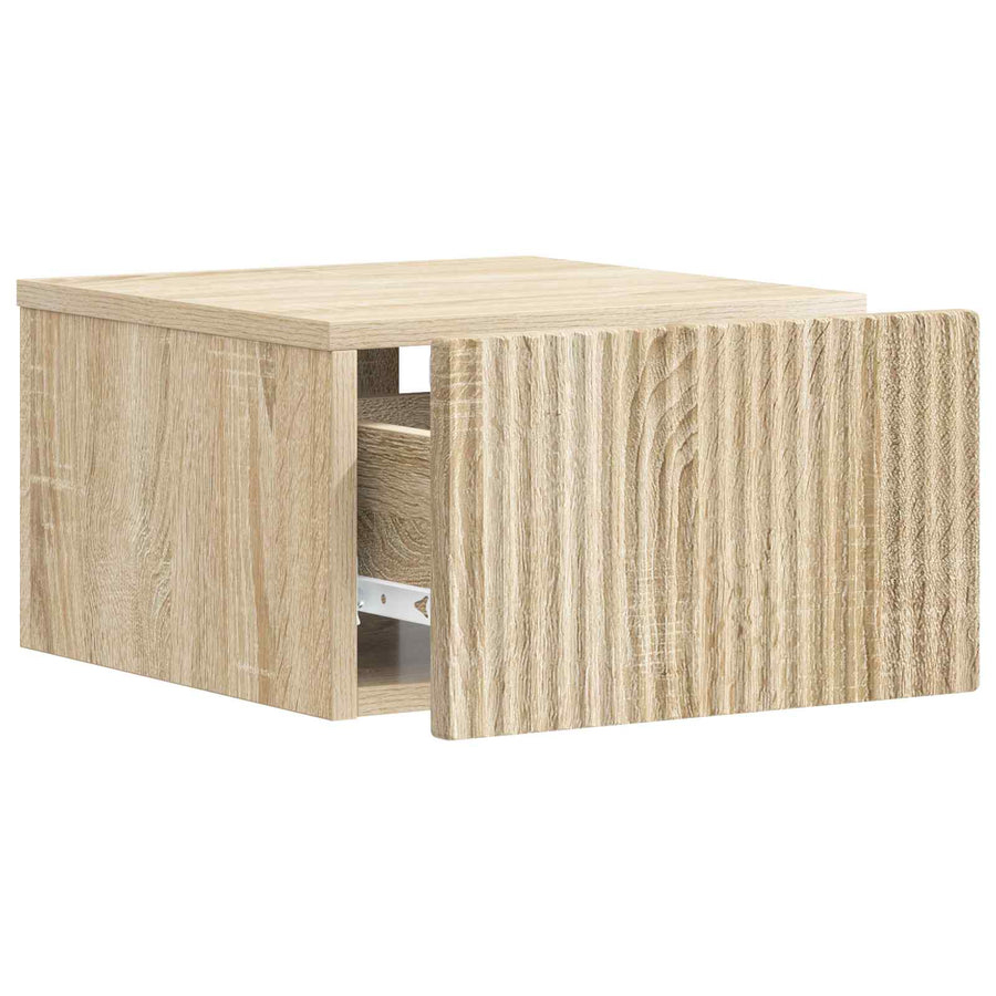 Wandbeugel Bedkast Sonoma Eiken 33 x 34,5 x 20 cm Bewerkt hout