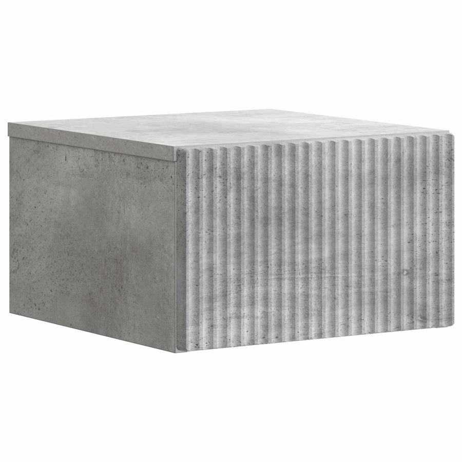 Wandbeugel Bedkast Betongrijs 33 x 34,5 x 20 cm Bewerkt hout