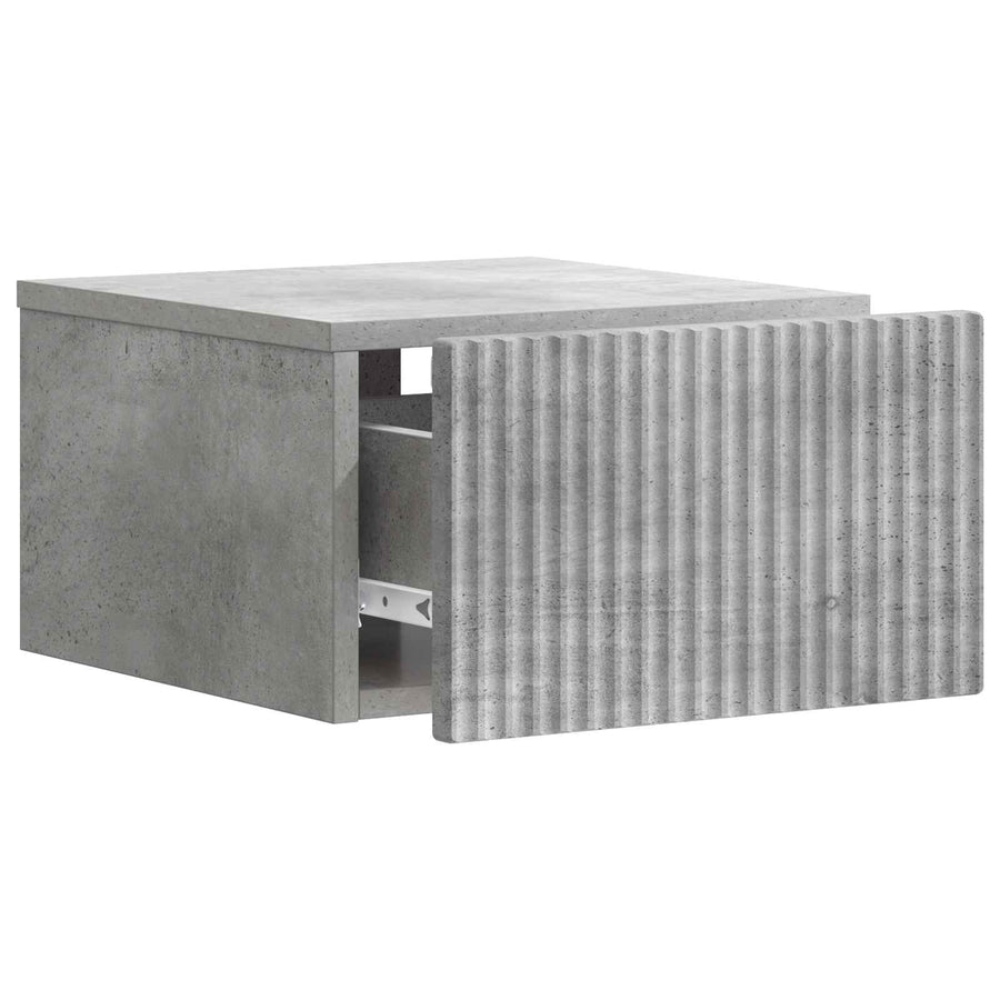 Wandbeugel Bedkast Betongrijs 33 x 34,5 x 20 cm Bewerkt hout