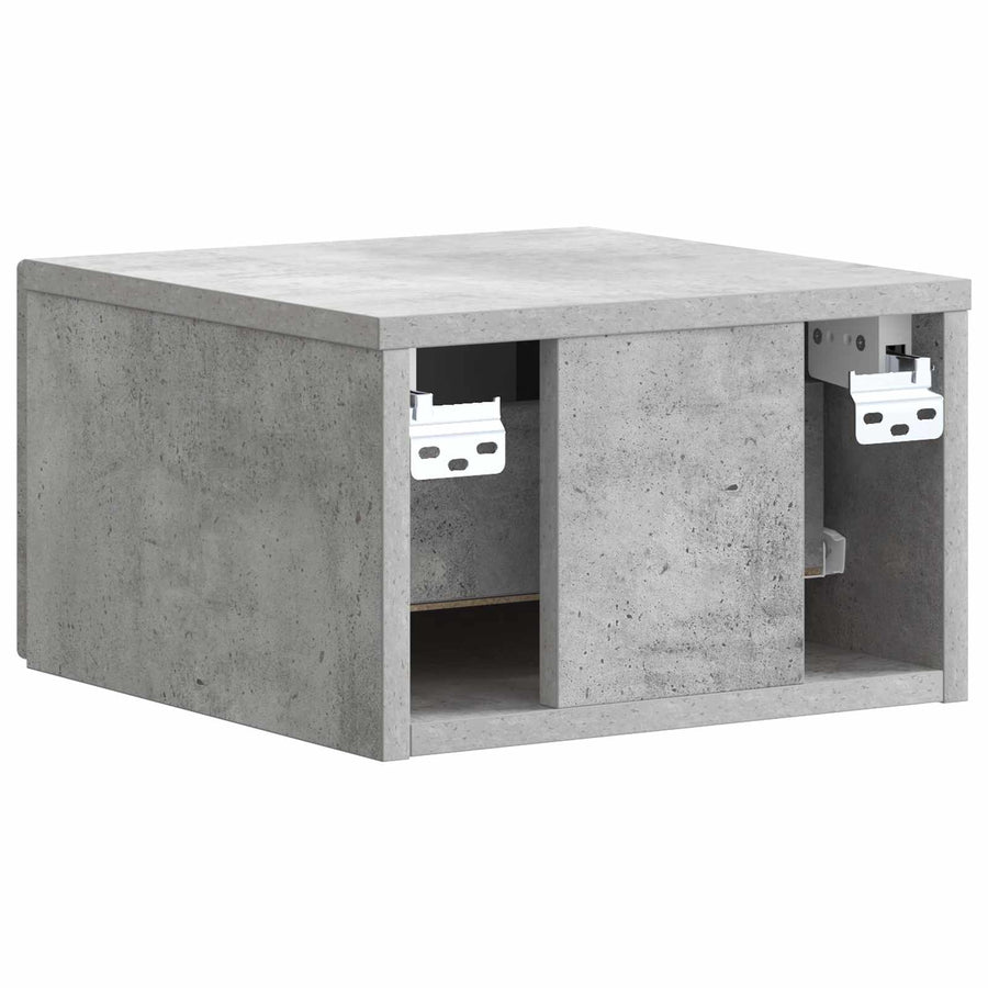 Wandbeugel Bedkast Betongrijs 33 x 34,5 x 20 cm Bewerkt hout