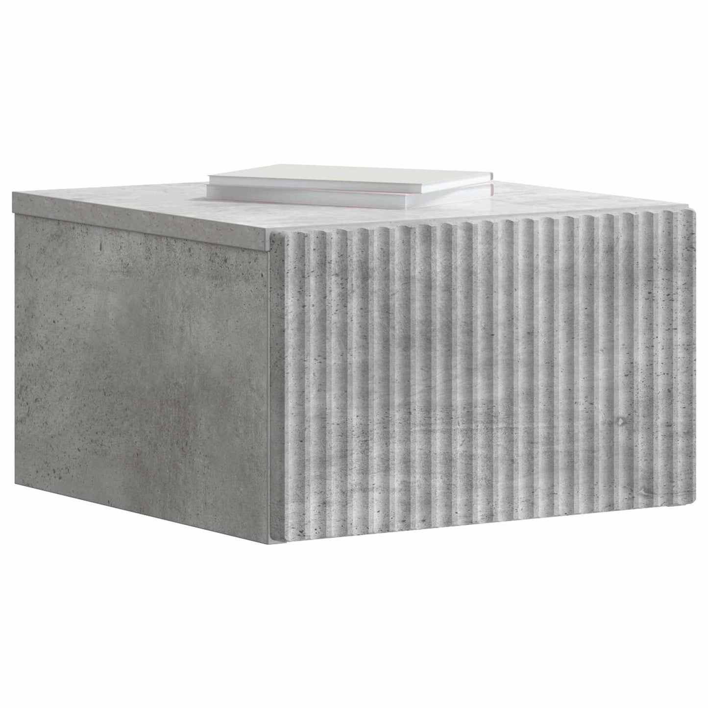Wandbeugel Bedkast Betongrijs 33 x 34,5 x 20 cm Bewerkt hout