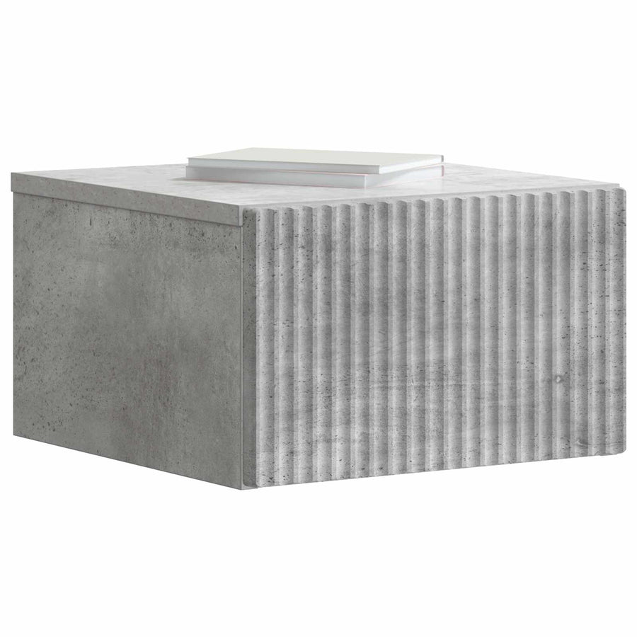 Wandbeugel Bedkast Betongrijs 33 x 34,5 x 20 cm Bewerkt hout
