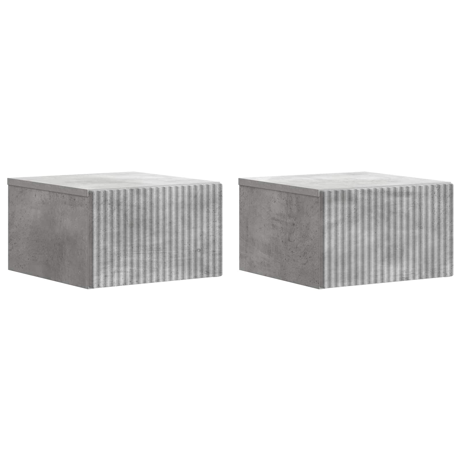 Wandbeugel Bedkast met lade 2 pcs Betongrijs 33 x 34,5 x 20 cm