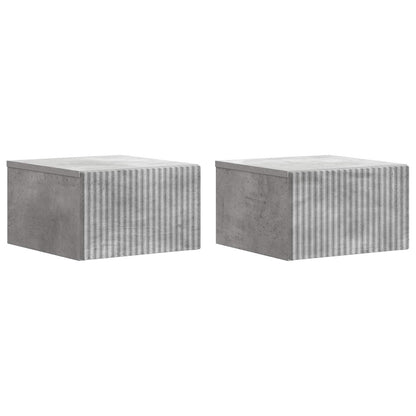 Wandbeugel Bedkast met lade 2 pcs Betongrijs 33 x 34,5 x 20 cm