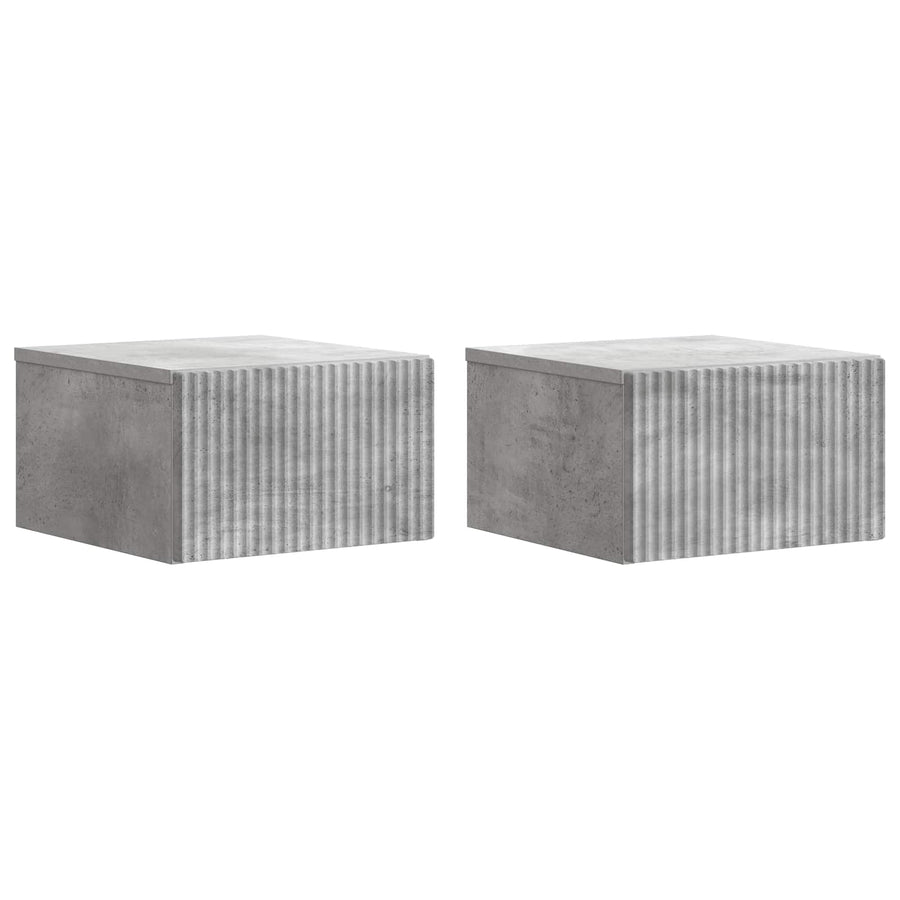 Wandbeugel Bedkast met lade 2 pcs Betongrijs 33 x 34,5 x 20 cm