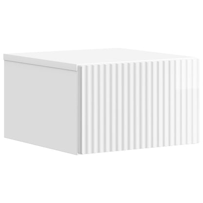 Wandbeugel Bedkast Hoogglans Wit 33 x 34,5 x 20 cm Bewerkt hout