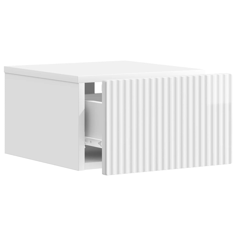 Wandbeugel Bedkast Hoogglans Wit 33 x 34,5 x 20 cm Bewerkt hout
