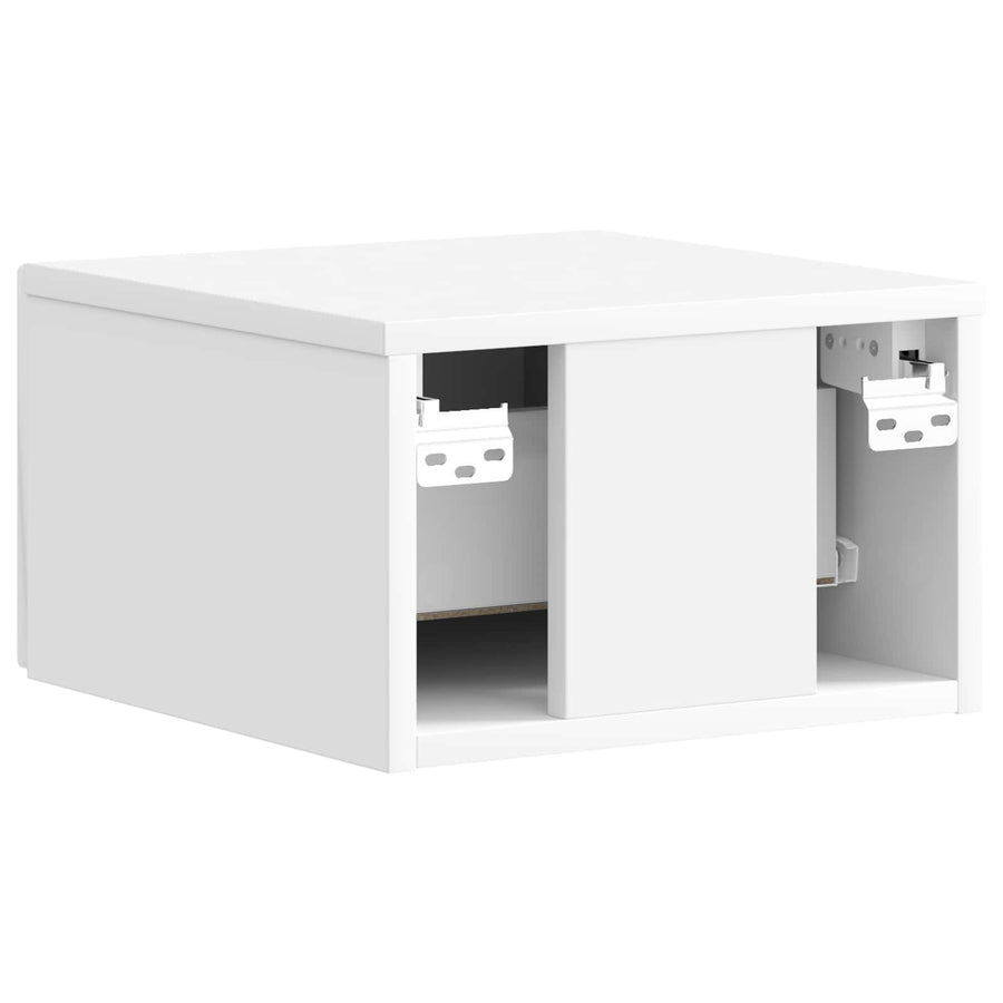Wandbeugel Bedkast Hoogglans Wit 33 x 34,5 x 20 cm Bewerkt hout