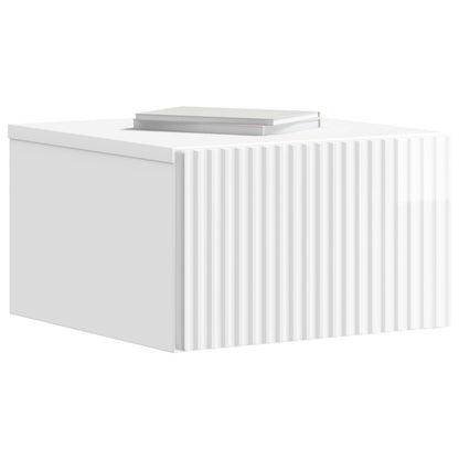 Wandbeugel Bedkast Hoogglans Wit 33 x 34,5 x 20 cm Bewerkt hout