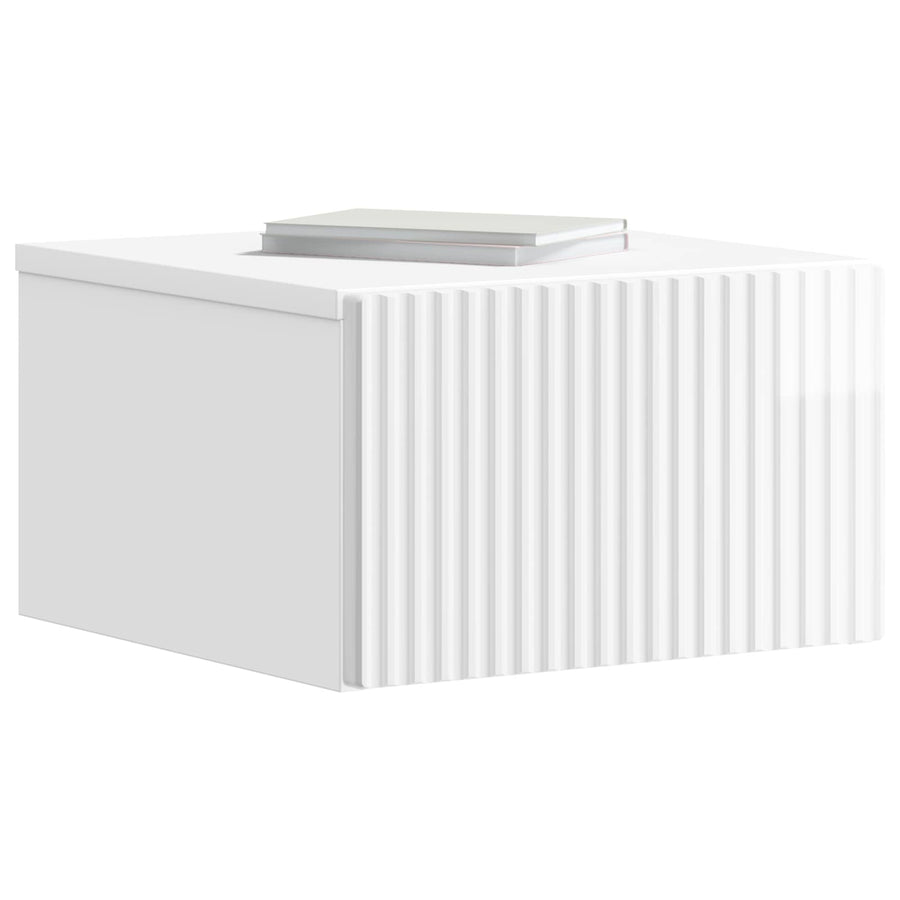 Wandbeugel Bedkast Hoogglans Wit 33 x 34,5 x 20 cm Bewerkt hout