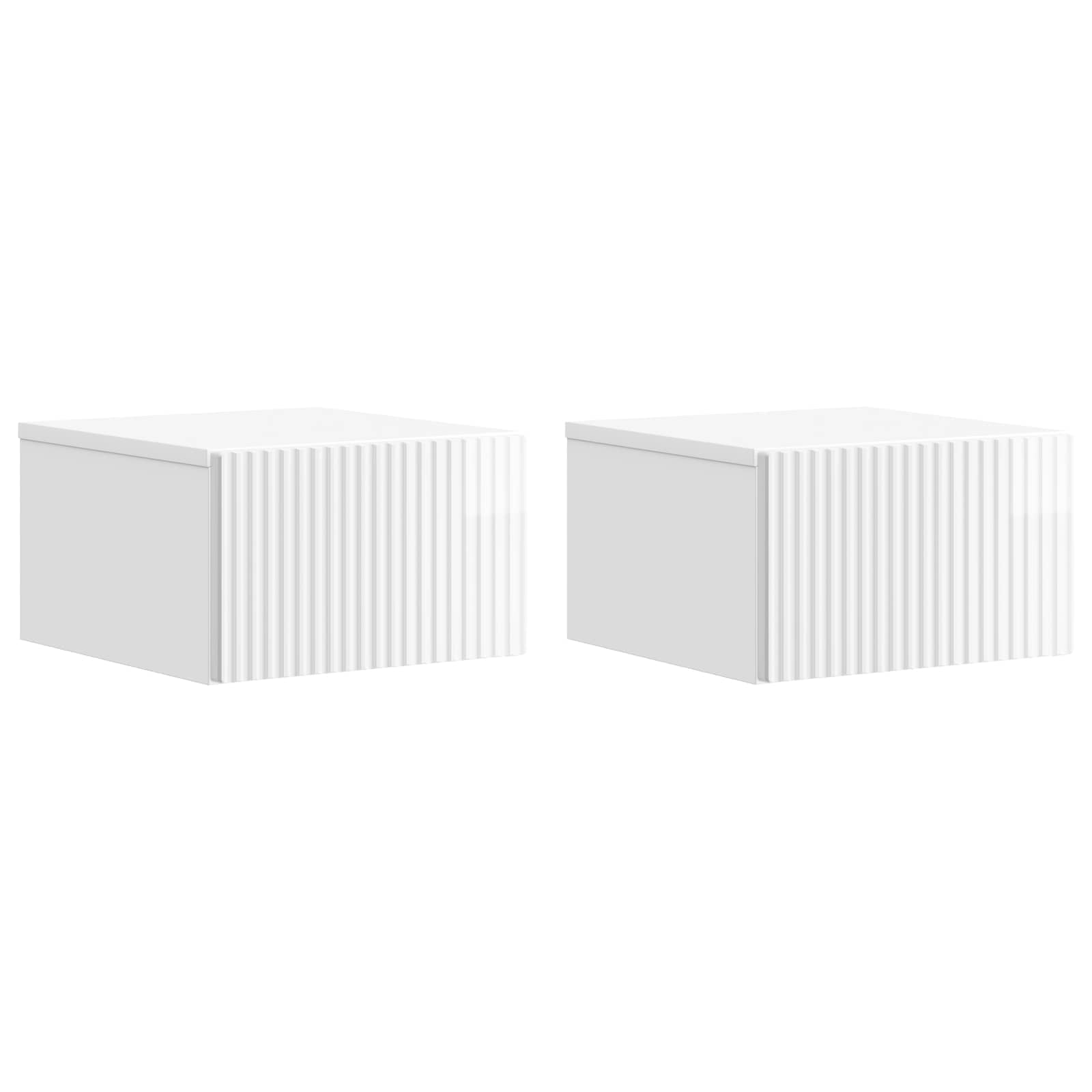 Wandbeugel Bedkast 2 pcs Hoogglans Wit 33 x 34,5 x 20 cm