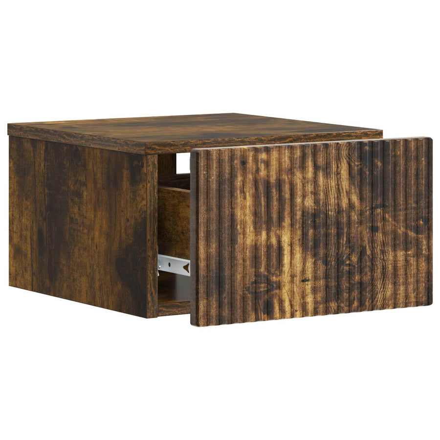 Wandbeugel Bedkast Gerookt eiken 33 x 34,5 x 20 cm Bewerkt hout