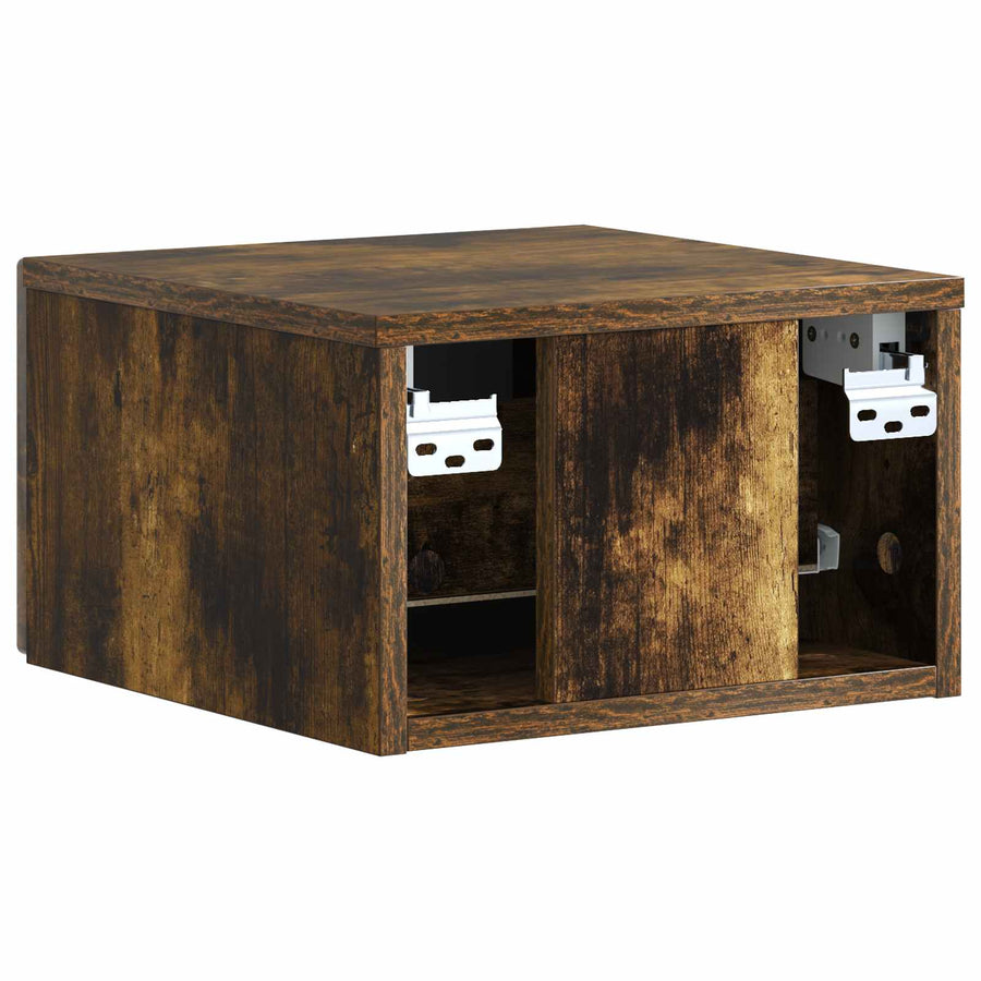Wandbeugel Bedkast Gerookt eiken 33 x 34,5 x 20 cm Bewerkt hout