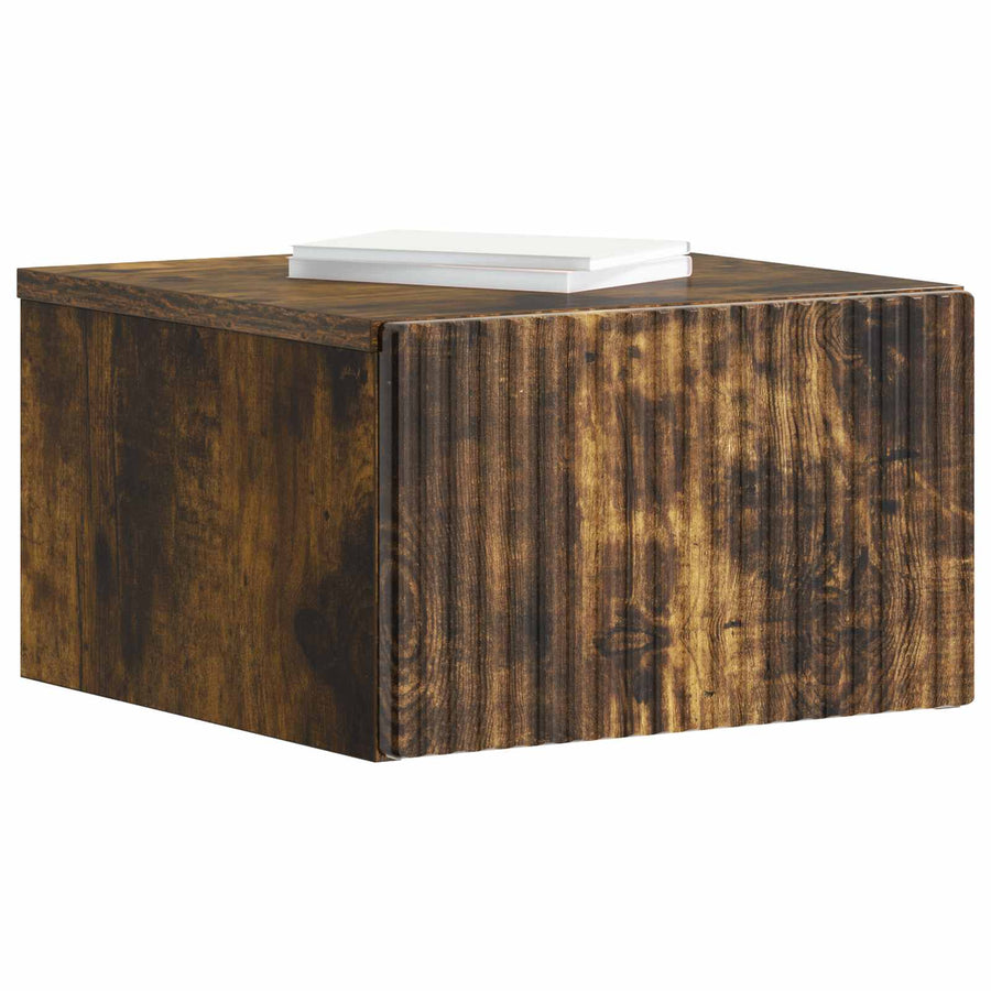Wandbeugel Bedkast Gerookt eiken 33 x 34,5 x 20 cm Bewerkt hout