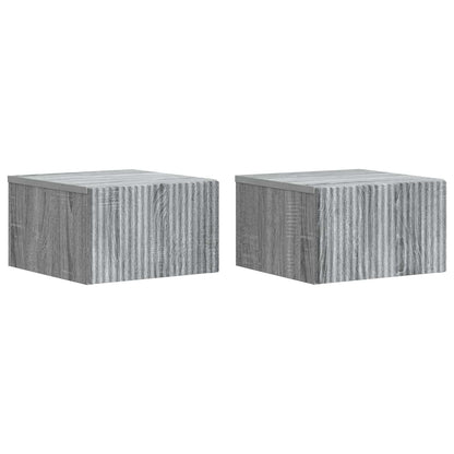 Wandbeugel Bedkast 2 pcs Grijs sonoma 33 x 34,5 x 20 cm
