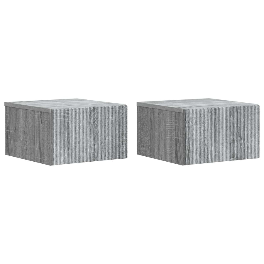 Wandbeugel Bedkast 2 pcs Grijs sonoma 33 x 34,5 x 20 cm