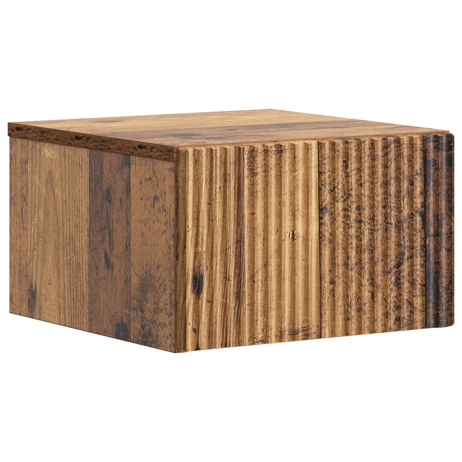 Wandbeugel Bedkast met lade 2 pcs Oud hout 33 x 34,5 x 20 cm