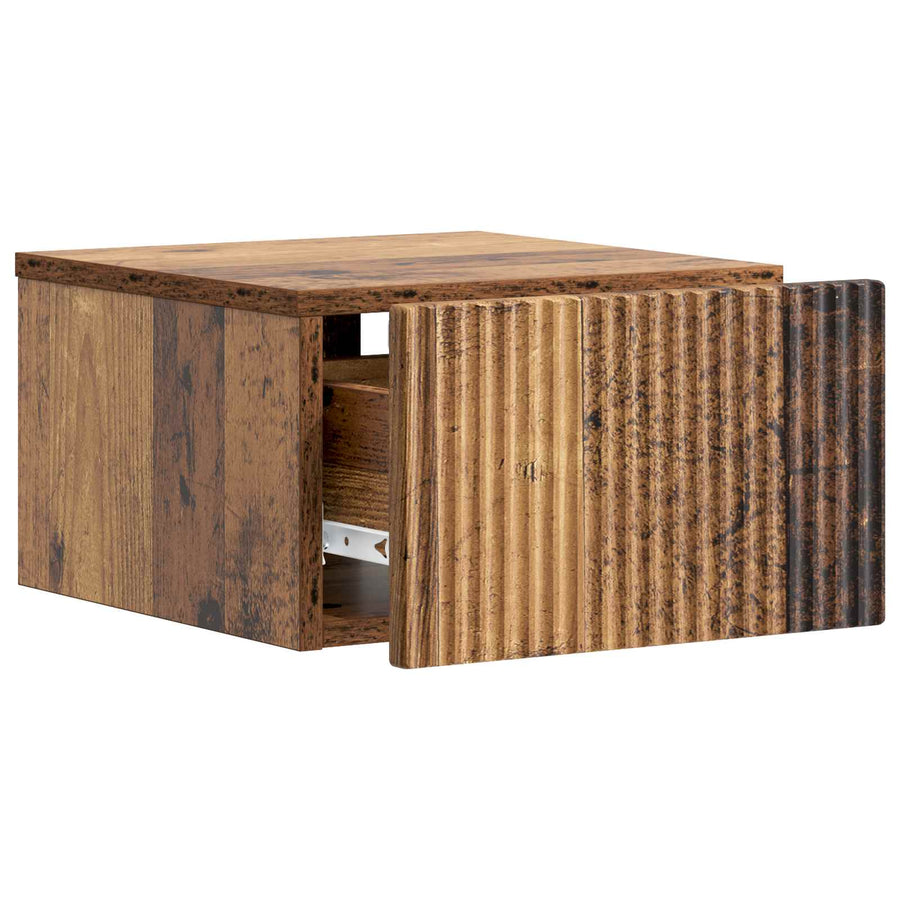 Wandbeugel Bedkast met lade 2 pcs Oud hout 33 x 34,5 x 20 cm