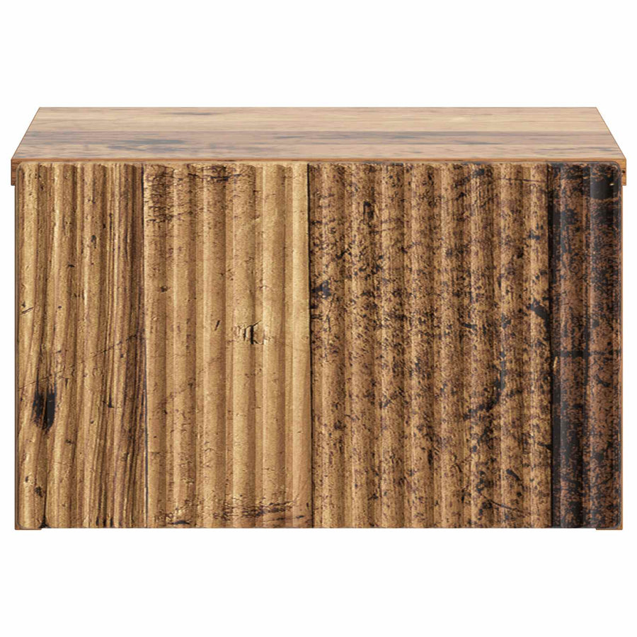 Wandbeugel Bedkast met lade 2 pcs Oud hout 33 x 34,5 x 20 cm