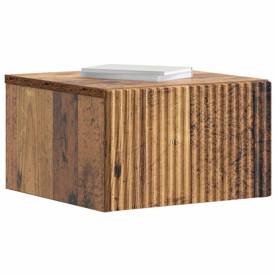 Wandbeugel Bedkast met lade 2 pcs Oud hout 33 x 34,5 x 20 cm