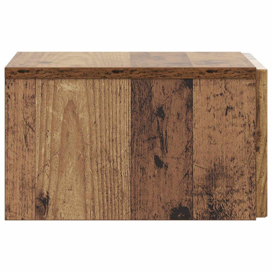 Wandbeugel Bedkast met lade 2 pcs Oud hout 33 x 34,5 x 20 cm