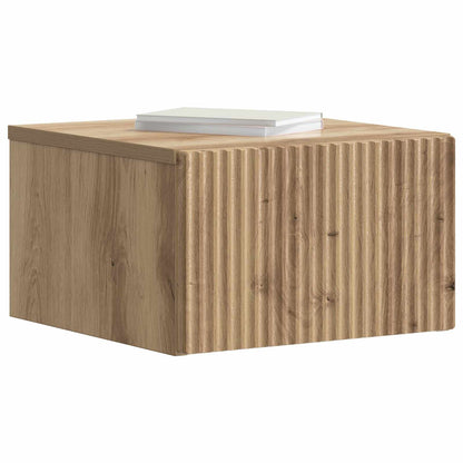 Wandbeugel Bedkast met lade Artisanaal eiken 33 x 34,5 x 20 cm