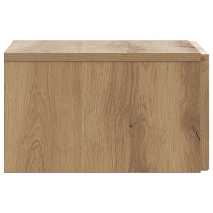 Wandbeugel Bedkast met lade Artisanaal eiken 33 x 34,5 x 20 cm